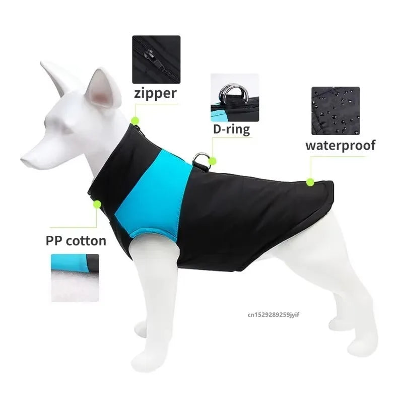 Waterproof Warm Dog Jacket - Blue